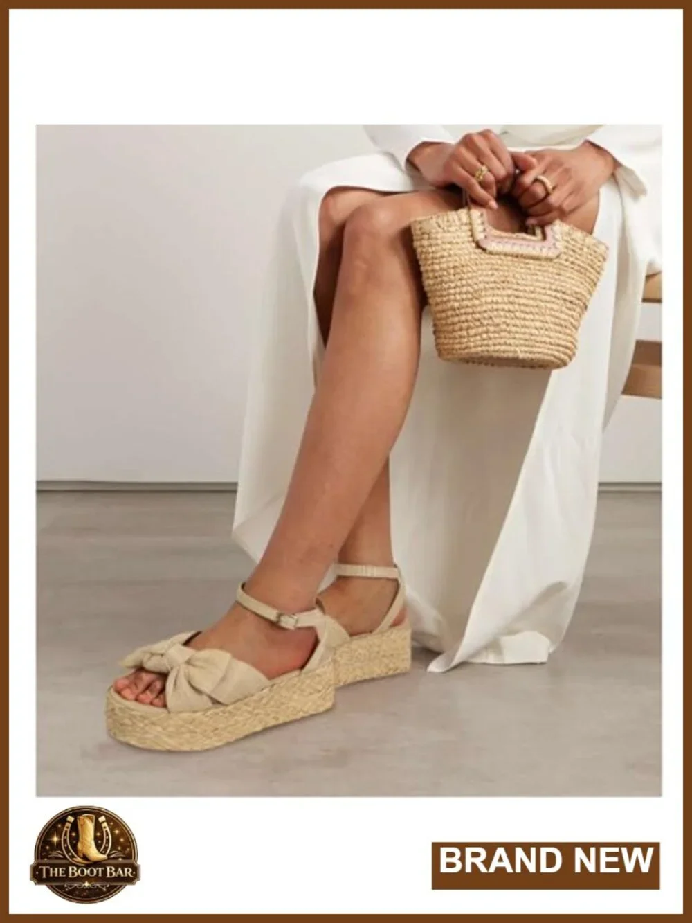 Raffia Platform Sandals Adjustable Buckle Strap Open Toe Woven Slingback Beach